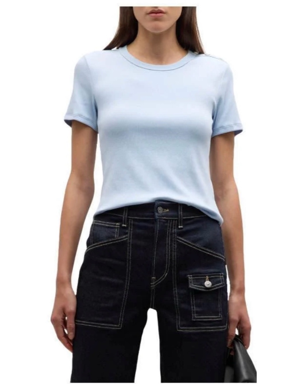 Classic Crewneck Short-Sleeve Top - Light Blue